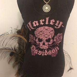 Purple lace skull tank